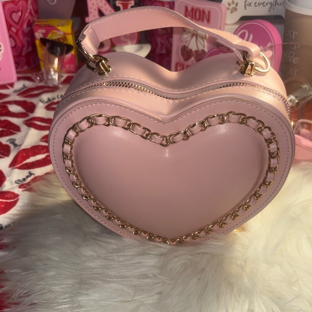 Heart-Shaped Pink Bag